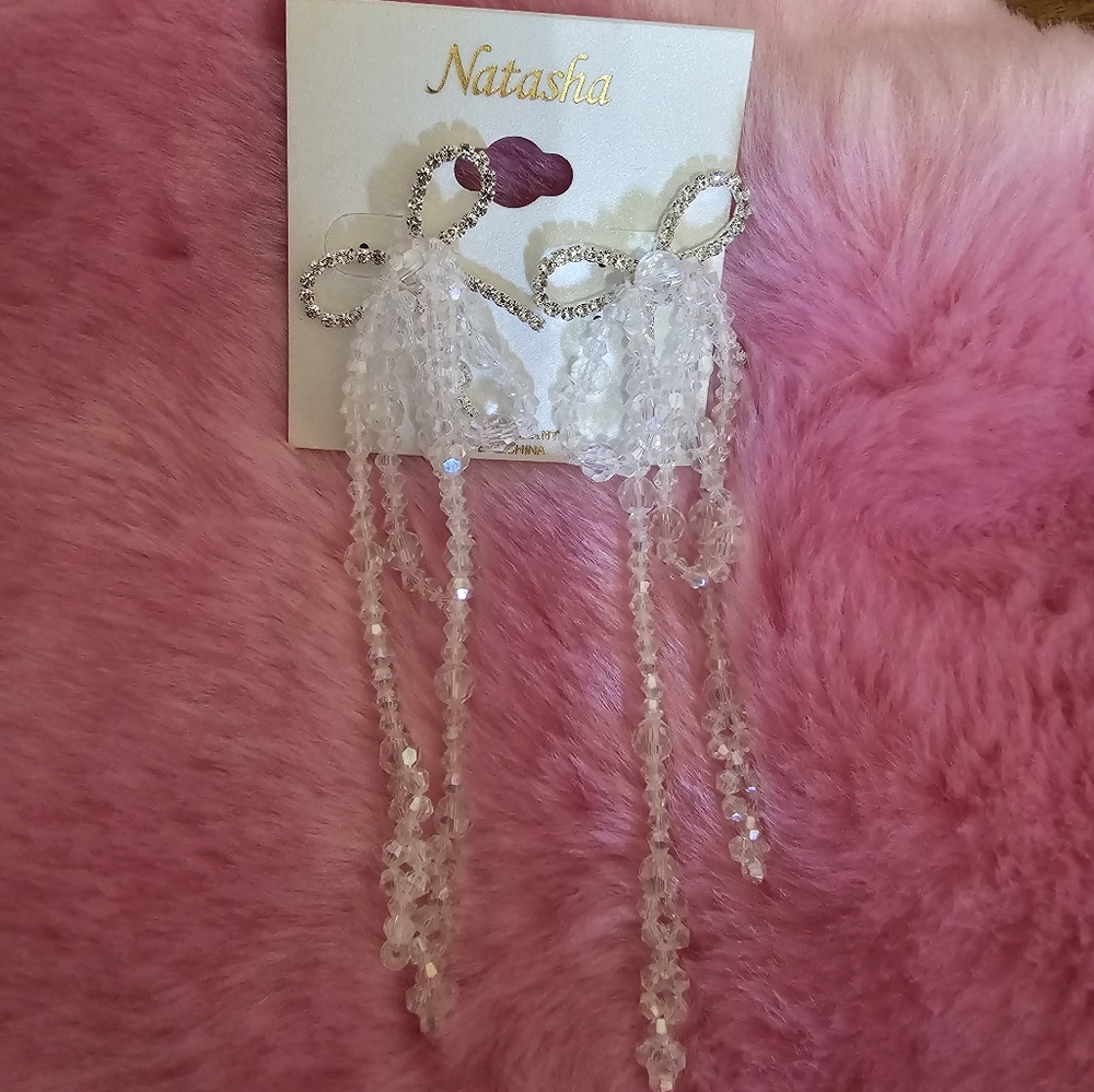 Natasha Long Bow Earrings